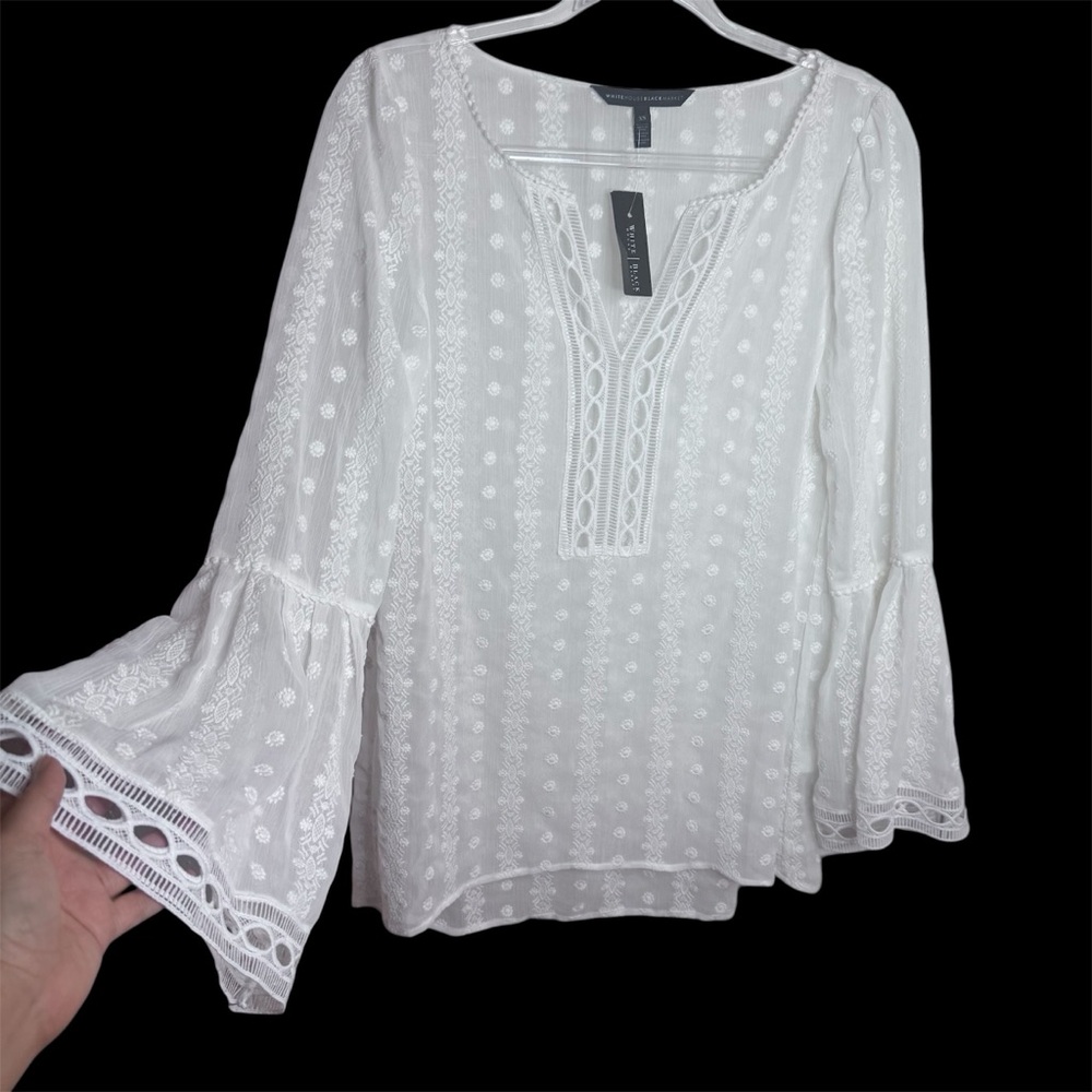 NWT White House Black Market Women’s Bohemian Boho Chic Blouse Sz XS MSRP $69.99